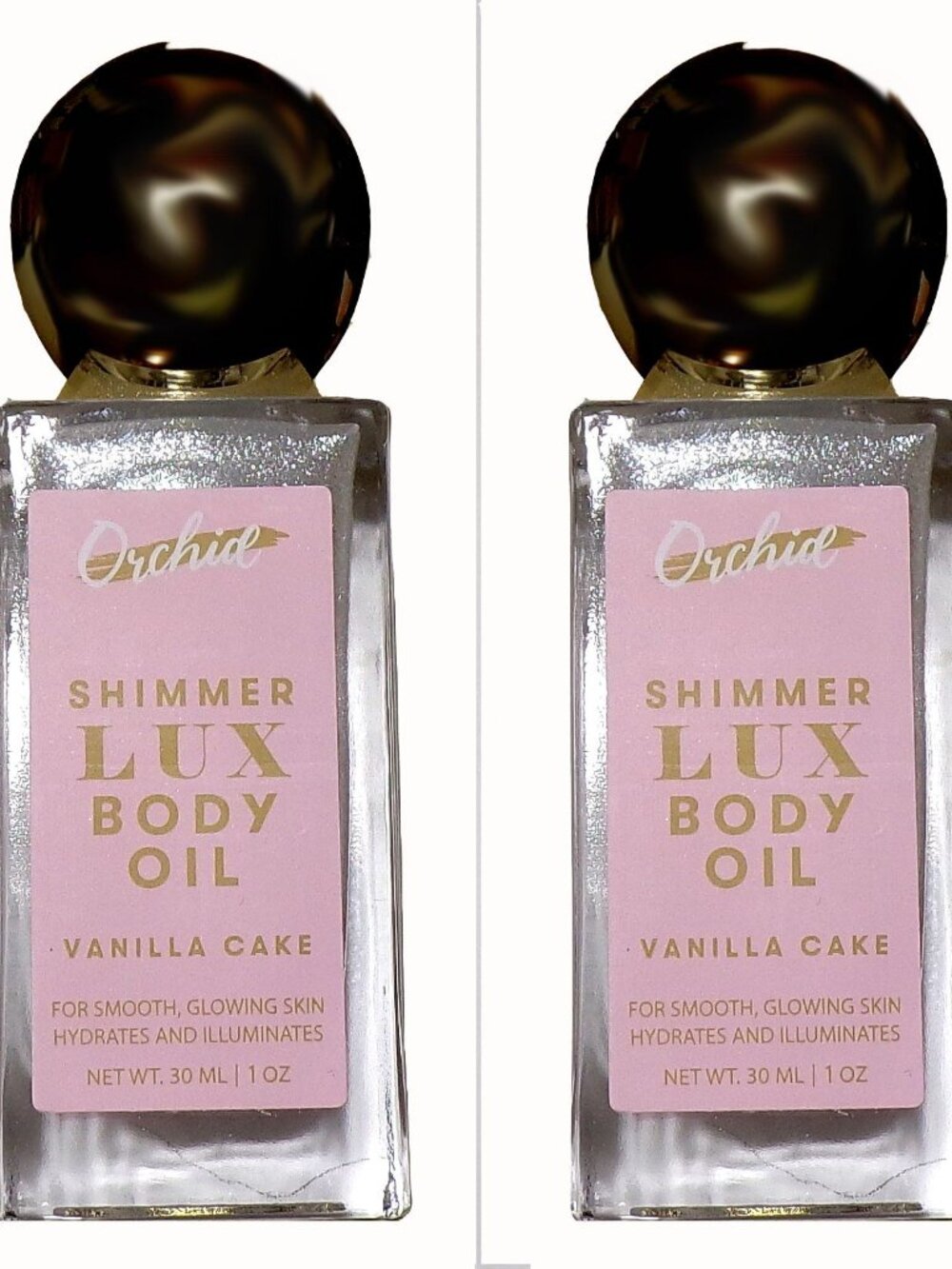 Orchid Shimmer Lux Body Oil ~ Vanilla Cake (Set of 2)